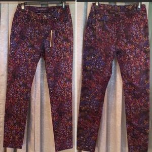 Gloria Vanderbilt Jesse Floral Skinny Jeans size 8